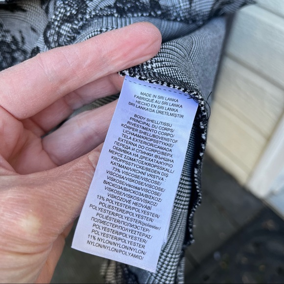 Lauren Ralph Lauren Houndstooth Plaid Floral Dress Sz 10 - Picture 8 of 13